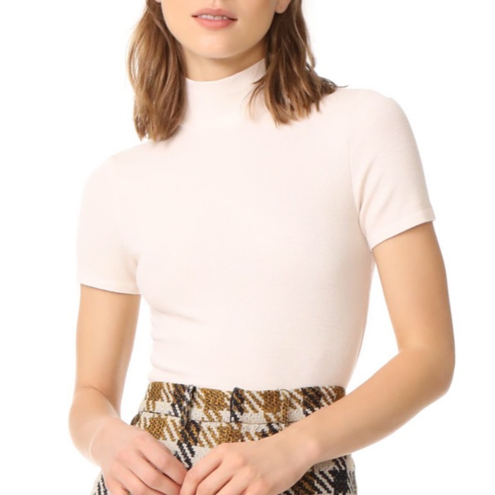 3 Dots Ribbed Short Sleeve Turtleneck